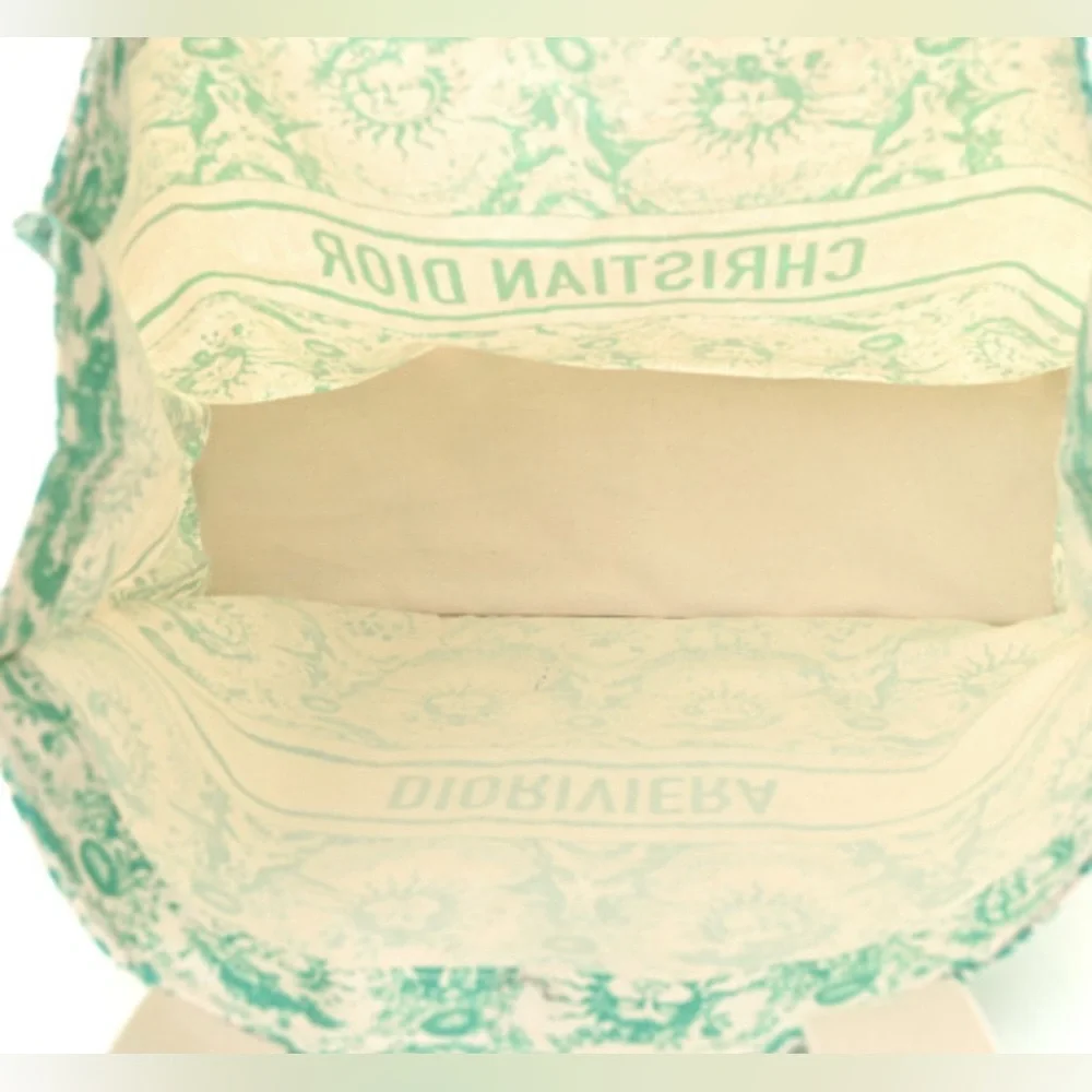 Dior Tote Christian Dior logo Aquamarine Soleil Bag NWT Dior LTD Teal Dioriviera - Picture 2 of 9